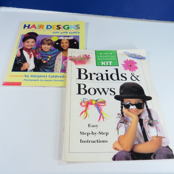 Hair Designs and Braids & Bows (2) Books (Easy, Good for Dads) - Picture 1 of 13